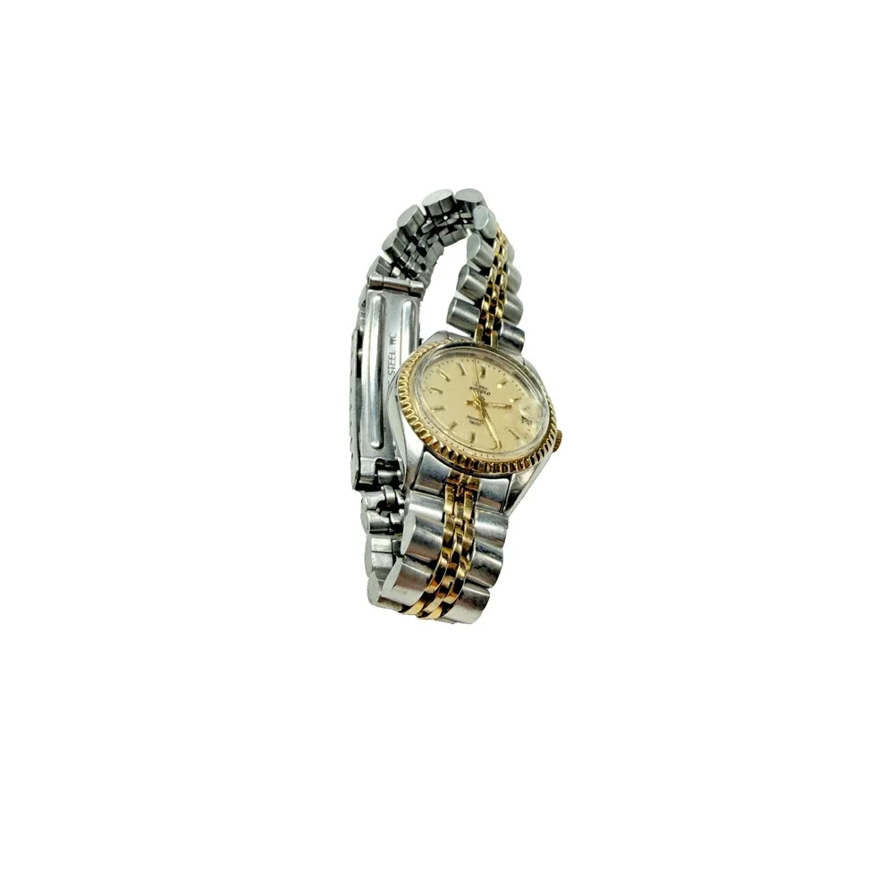 Vintage Timex Indiglo Women’s Watch Silver/Gold Tone,Date,Presidential Bracelet